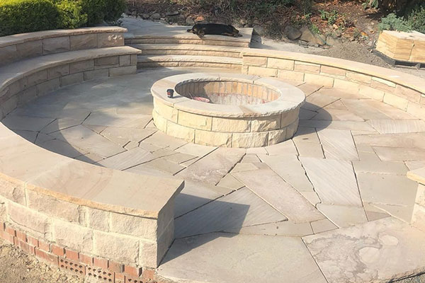 Water Features & Sandstone Fire Pit | TR Stonemason